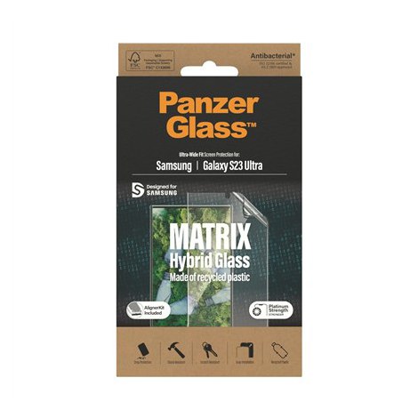 PanzerGlass | Screen protector - film | Samsung Galaxy S23 Ultra | Recycled PET | Black | Transparent - 3